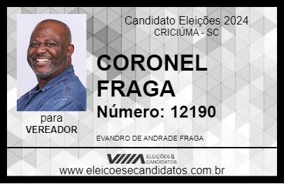 Candidato CORONEL FRAGA 2024 - CRICIÚMA - Eleições