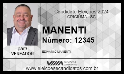 Candidato MANENTI 2024 - CRICIÚMA - Eleições