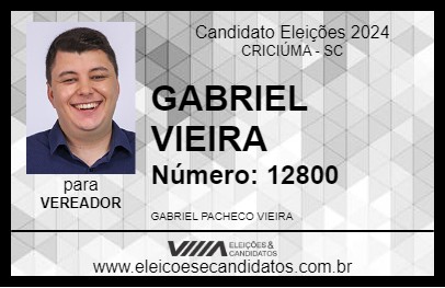 Candidato GABRIEL VIEIRA 2024 - CRICIÚMA - Eleições