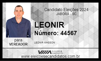 Candidato LEONIR 2024 - JABORÁ - Eleições