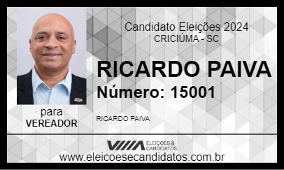 Candidato RICARDO PAIVA 2024 - CRICIÚMA - Eleições