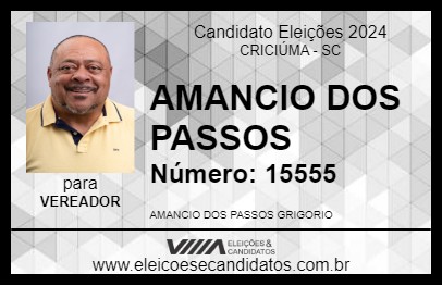 Candidato AMANCIO DOS PASSOS 2024 - CRICIÚMA - Eleições