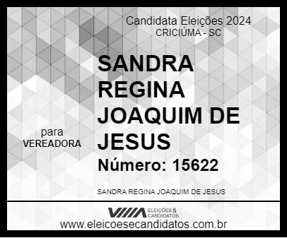 Candidato SANDRA REGINA JOAQUIM DE JESUS 2024 - CRICIÚMA - Eleições