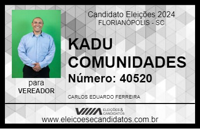 Candidato KADU COMUNIDADES 2024 - FLORIANÓPOLIS - Eleições