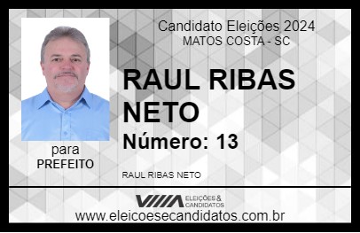 Candidato RAUL RIBAS NETO 2024 - MATOS COSTA - Eleições