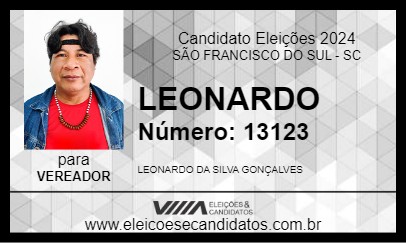 Candidato LEONARDO 2024 - SÃO FRANCISCO DO SUL - Eleições