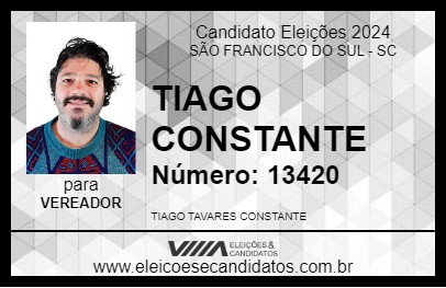 Candidato TIAGO CONSTANTE 2024 - SÃO FRANCISCO DO SUL - Eleições