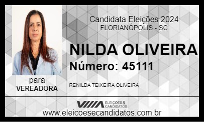 Candidato NILDA OLIVEIRA 2024 - FLORIANÓPOLIS - Eleições