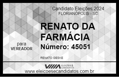 Candidato RENATO DA FARMÁCIA 2024 - FLORIANÓPOLIS - Eleições