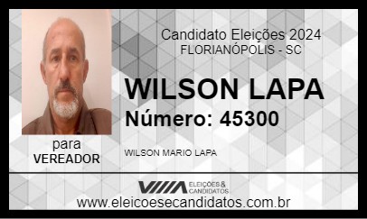 Candidato WILSON LAPA 2024 - FLORIANÓPOLIS - Eleições