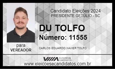 Candidato DU TOLFO 2024 - PRESIDENTE GETÚLIO - Eleições