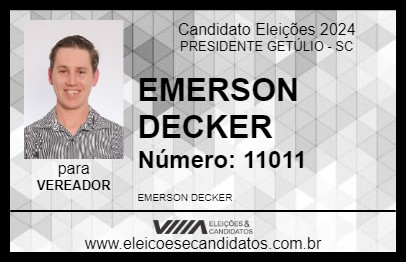 Candidato EMERSON DECKER 2024 - PRESIDENTE GETÚLIO - Eleições