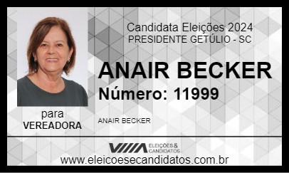 Candidato ANAIR BECKER 2024 - PRESIDENTE GETÚLIO - Eleições