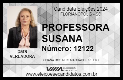 Candidato PROFESSORA SUSANA 2024 - FLORIANÓPOLIS - Eleições