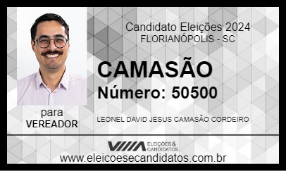 Candidato CAMASÃO 2024 - FLORIANÓPOLIS - Eleições