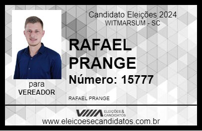 Candidato RAFAEL PRANGE 2024 - WITMARSUM - Eleições