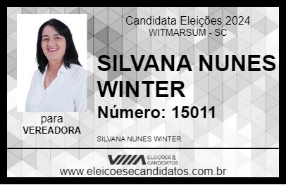 Candidato SILVANA NUNES WINTER 2024 - WITMARSUM - Eleições