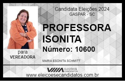 Candidato PROFESSORA ISONITA 2024 - GASPAR - Eleições