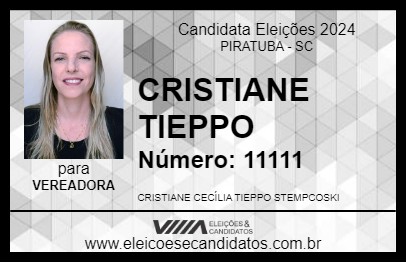 Candidato CRISTIANE TIEPPO 2024 - PIRATUBA - Eleições