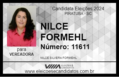 Candidato NILCE FORMEHL 2024 - PIRATUBA - Eleições