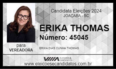 Candidato ERIKA THOMAS 2024 - JOAÇABA - Eleições