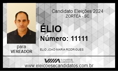 Candidato ÉLIO 2024 - ZORTÉA - Eleições