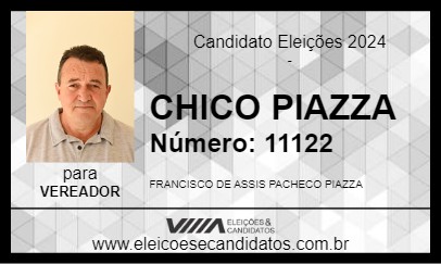 Candidato CHICO PIAZZA 2024 - ZORTÉA - Eleições