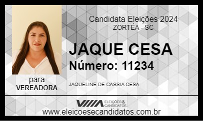 Candidato JAQUE CESA 2024 - ZORTÉA - Eleições