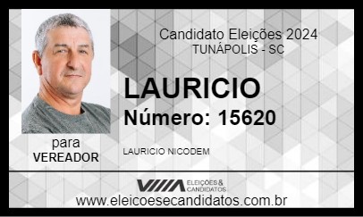 Candidato LAURICIO  2024 - TUNÁPOLIS - Eleições