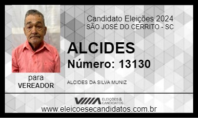 Candidato ALCIDES 2024 - SÃO JOSÉ DO CERRITO - Eleições