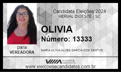 Candidato OLIVIA 2024 - HERVAL D\OESTE - Eleições