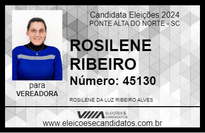 Candidato ROSILENE RIBEIRO 2024 - PONTE ALTA DO NORTE - Eleições