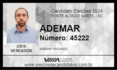 Candidato ADEMAR 2024 - PONTE ALTA DO NORTE - Eleições