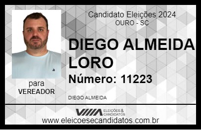 Candidato DIEGO ALMEIDA LORO 2024 - OURO - Eleições