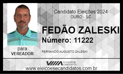 Candidato FEDÃO ZALESKI 2024 - OURO - Eleições