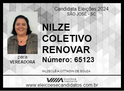 Candidato NILZE COLETIVO RENOVAR 2024 - SÃO JOSÉ - Eleições