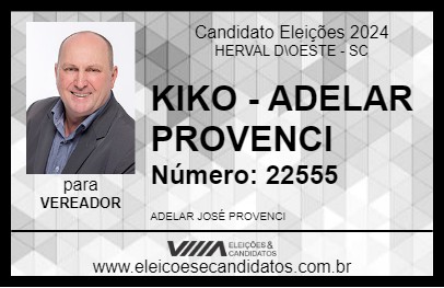 Candidato KIKO - ADELAR PROVENCI 2024 - HERVAL D\OESTE - Eleições