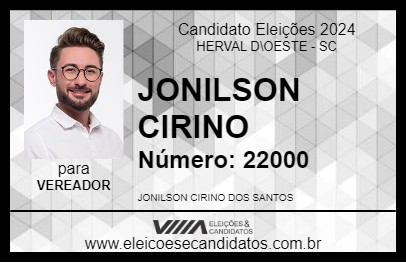 Candidato JONILSON CIRINO 2024 - HERVAL D\OESTE - Eleições