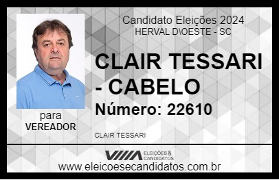 Candidato CLAIR TESSARI - CABELO 2024 - HERVAL D\OESTE - Eleições