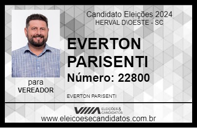 Candidato EVERTON PARISENTI 2024 - HERVAL D\OESTE - Eleições