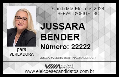 Candidato JUSSARA BENDER 2024 - HERVAL D\OESTE - Eleições