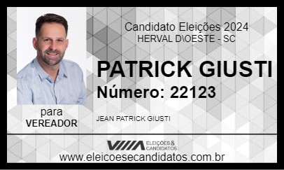 Candidato PATRICK GIUSTI 2024 - HERVAL D\OESTE - Eleições