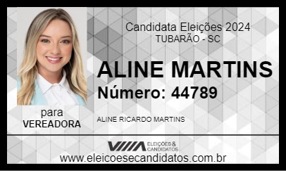 Candidato ALINE MARTINS 2024 - TUBARÃO - Eleições