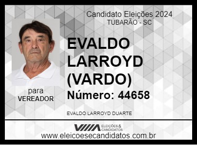 Candidato EVALDO LARROYD (VARDO) 2024 - TUBARÃO - Eleições