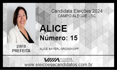 Candidato ALICE 2024 - CAMPO ALEGRE - Eleições