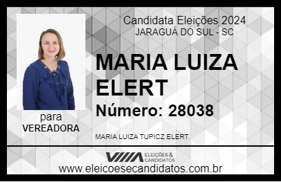 Candidato MARIA LUIZA ELERT 2024 - JARAGUÁ DO SUL - Eleições