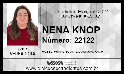 Candidato NENA KNOP 2024 - SANTA HELENA - Eleições