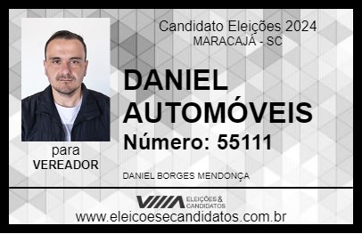 Candidato DANIEL AUTOMÓVEIS 2024 - MARACAJÁ - Eleições