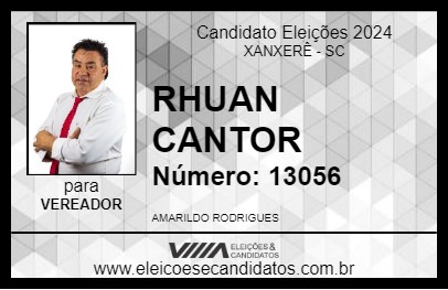 Candidato RHUAN CANTOR 2024 - XANXERÊ - Eleições