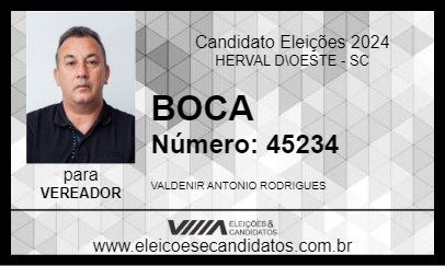 Candidato BOCA 2024 - HERVAL D\OESTE - Eleições